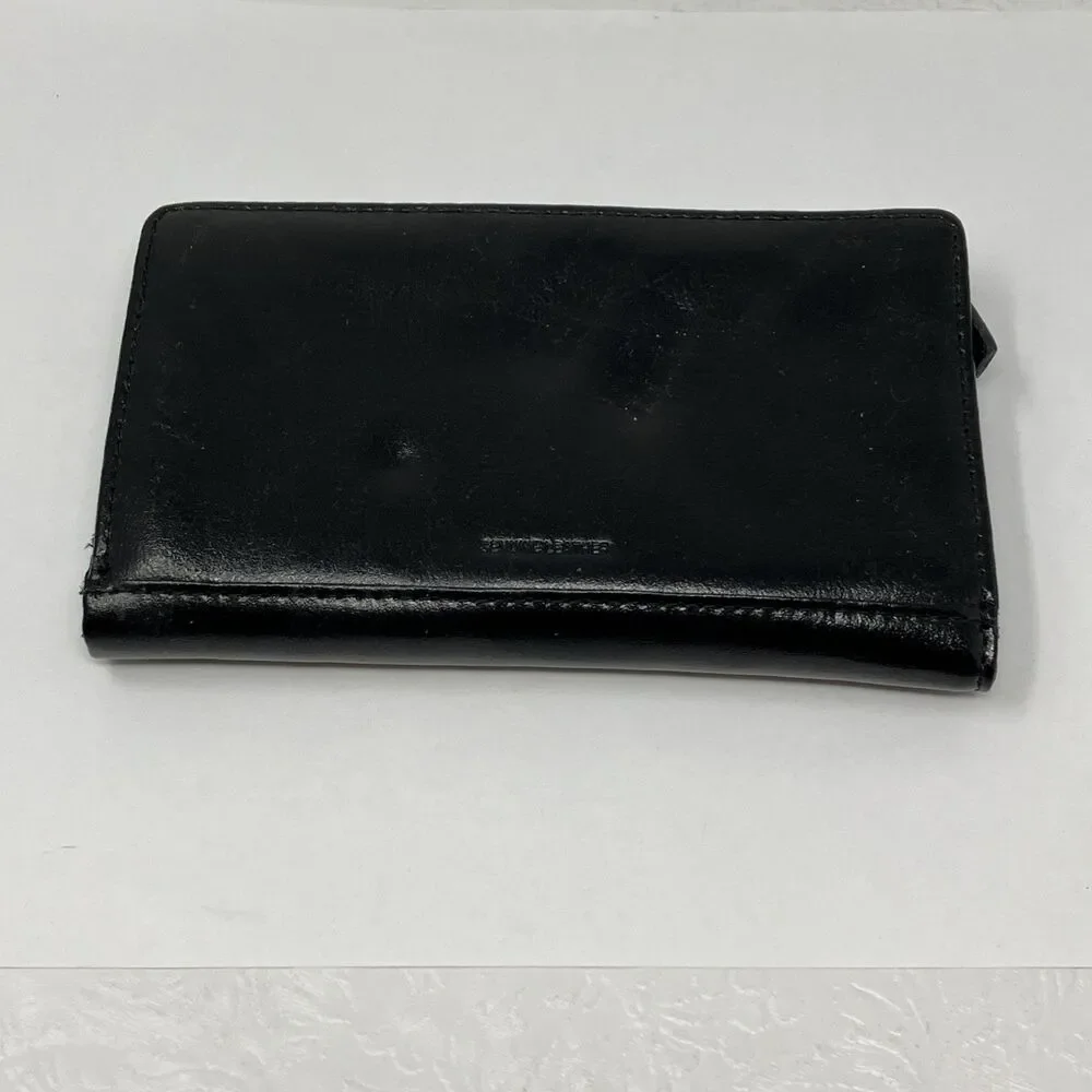 Black Kenneth Cole Reaction Leather Clutch Wallet 6X3.75